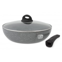 Tigaie granit Wok 30 cm cu maner detasabil 